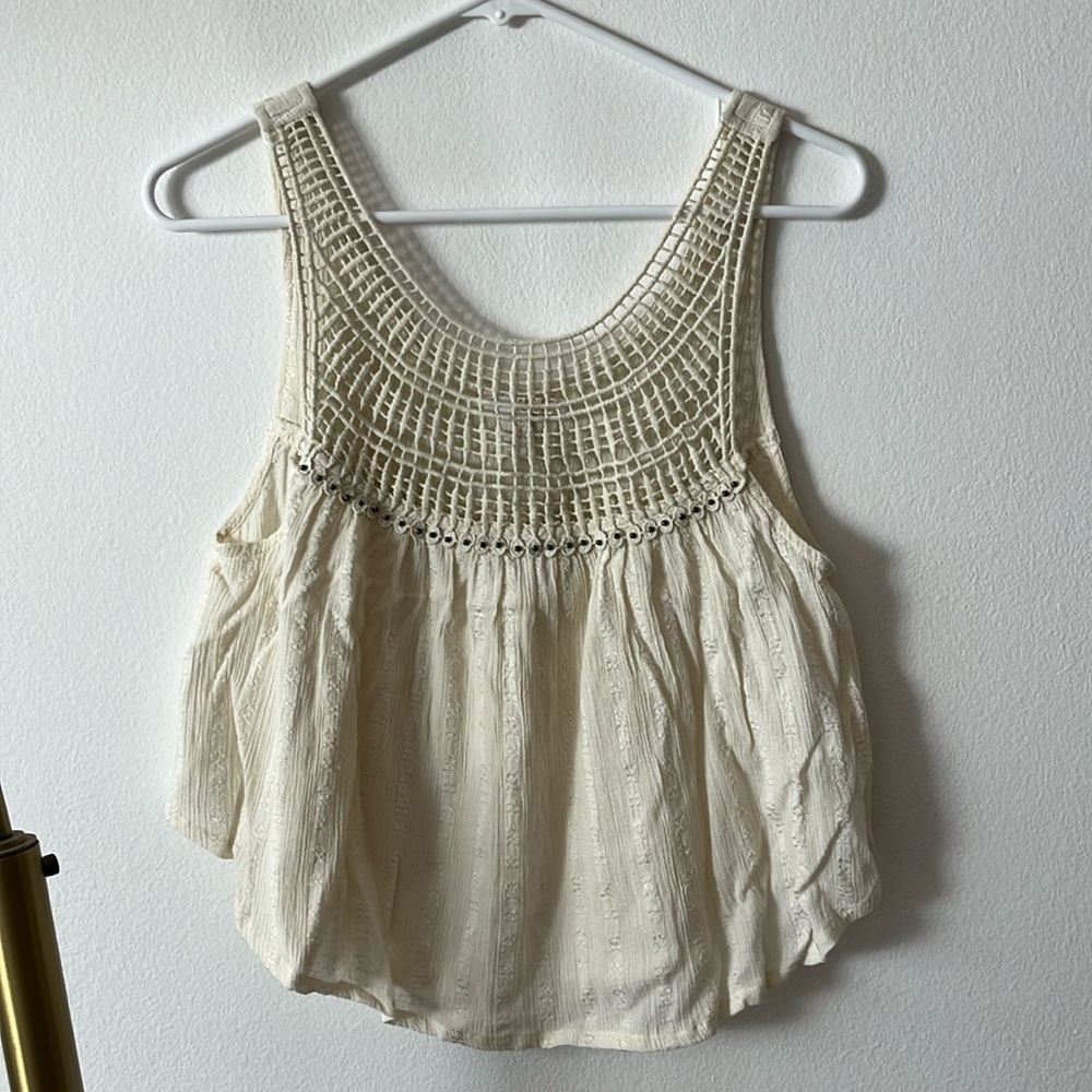 Crochet detail tank top